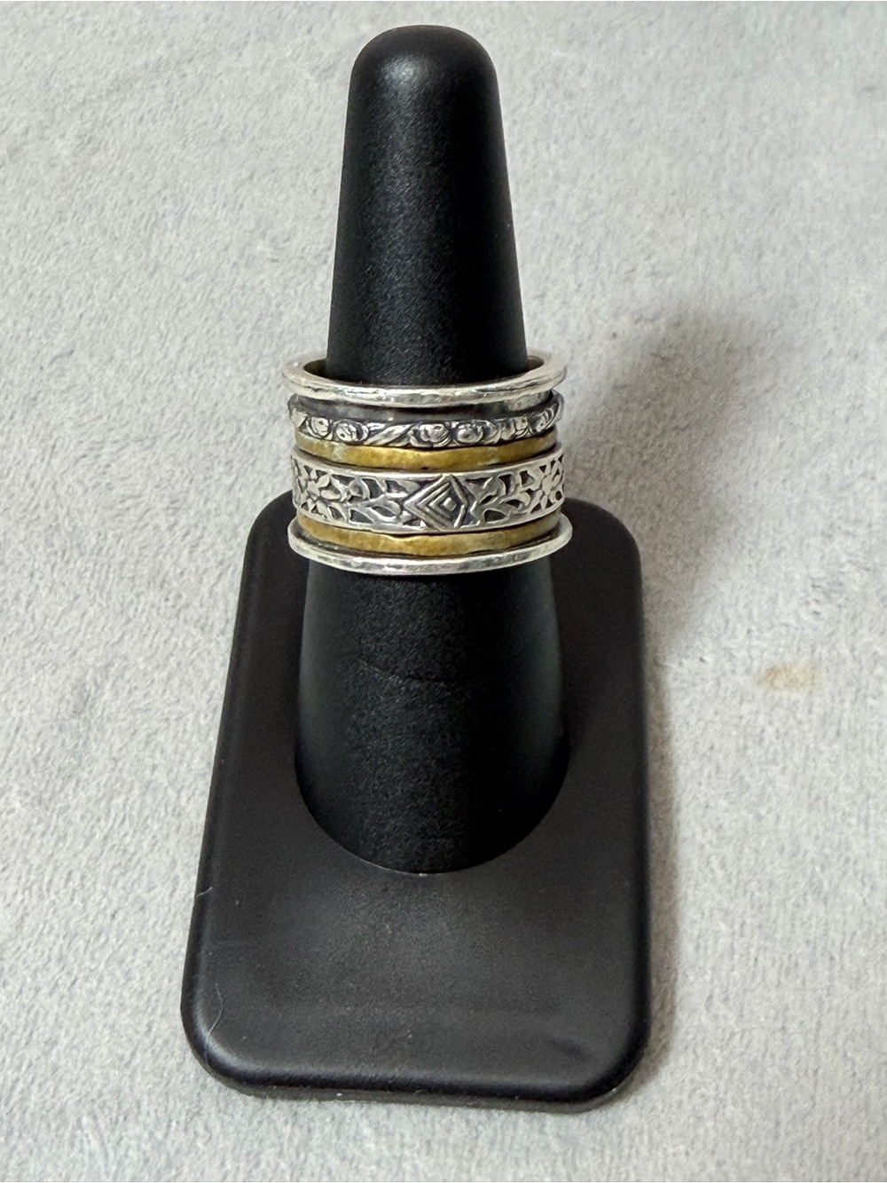 Retired Silpada Spinner Ring 925 Sterling Silver Brass Size 8